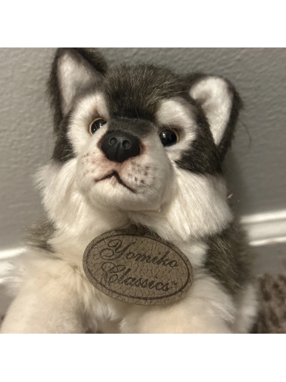 Gray & White Husky Plush Dog Toy